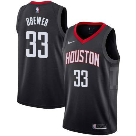 Black Corey Brewer Twill Basketball Jersey -Rockets #33 Brewer Twill Jerseys, FREE SHIPPING