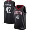 Black Mike Woodson Twill Basketball Jersey -Rockets #42 Woodson Twill Jerseys, FREE SHIPPING