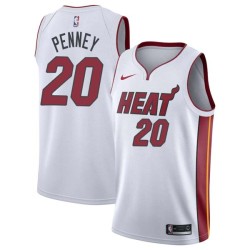 White Kirk Penney Twill Basketball Jersey -Heat #20 Penney Twill Jerseys, FREE SHIPPING