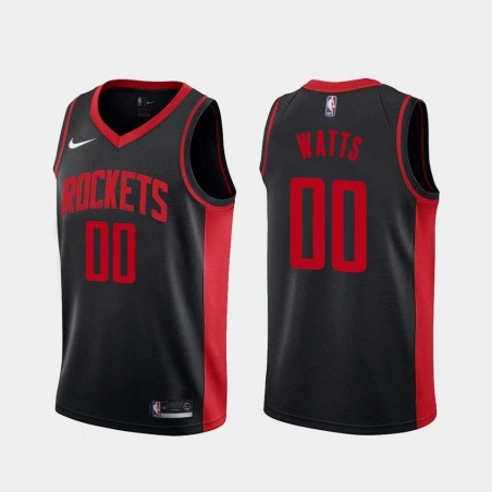 Black_Earned Slick Watts Twill Basketball Jersey -Rockets #00 Watts Twill Jerseys, FREE SHIPPING