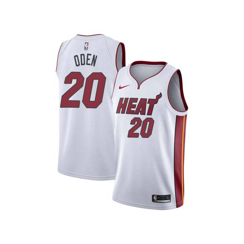 White Greg Oden Twill Basketball Jersey -Heat #20 Oden Twill Jerseys, FREE SHIPPING