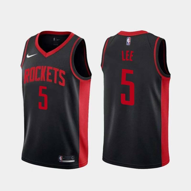 Black_Earned Courtney Lee Twill Basketball Jersey -Rockets #5 Lee Twill Jerseys, FREE SHIPPING