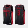 Black_Earned Byron Dinkins Twill Basketball Jersey -Rockets #9 Dinkins Twill Jerseys, FREE SHIPPING