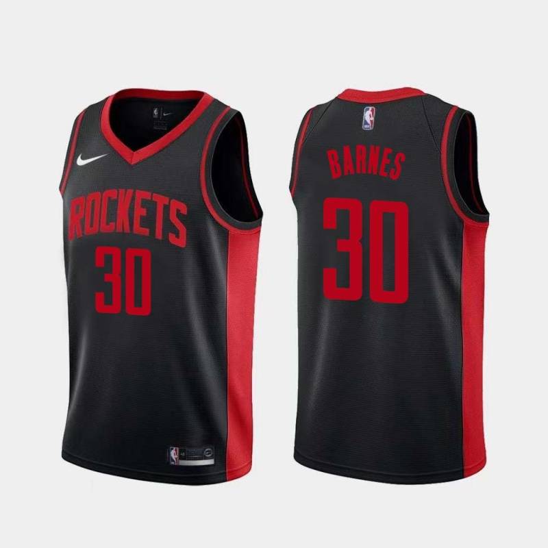 Black_Earned Harry Barnes Twill Basketball Jersey -Rockets #30 Barnes Twill Jerseys, FREE SHIPPING