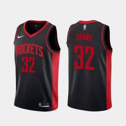 Black_Earned Don Adams Twill Basketball Jersey -Rockets #32 Adams Twill Jerseys, FREE SHIPPING