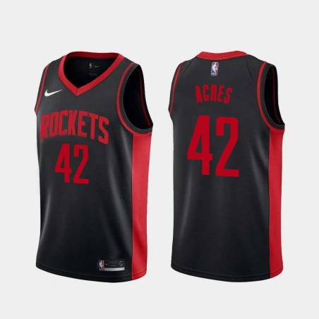 Black_Earned Mark Acres Twill Basketball Jersey -Rockets #42 Acres Twill Jerseys, FREE SHIPPING