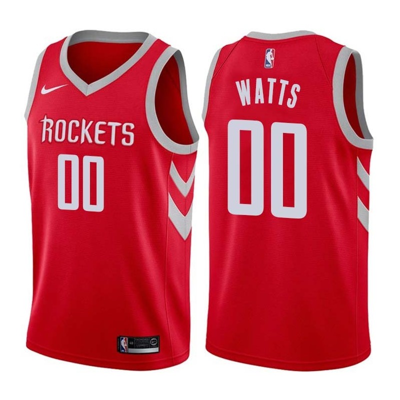 Red Classic Slick Watts Twill Basketball Jersey -Rockets #00 Watts Twill Jerseys, FREE SHIPPING