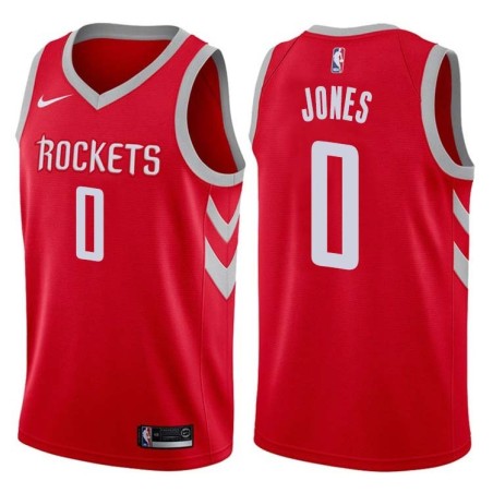 Red Classic Bobby Jones Twill Basketball Jersey -Rockets #0 Jones Twill Jerseys, FREE SHIPPING