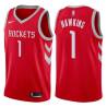 Red Classic Juaquin Hawkins Twill Basketball Jersey -Rockets #1 Hawkins Twill Jerseys, FREE SHIPPING