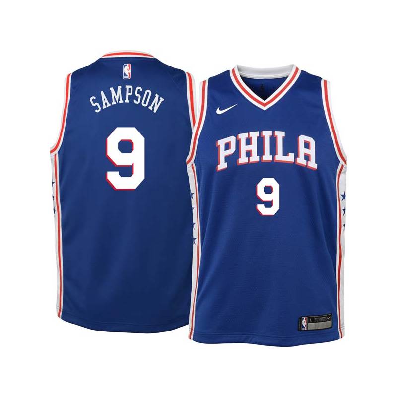 Blue JaKarr Sampson Twill Basketball Jersey -76ers #9 Sampson Twill Jerseys, FREE SHIPPING