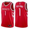 Red Classic Terrence Williams Twill Basketball Jersey -Rockets #1 Williams Twill Jerseys, FREE SHIPPING