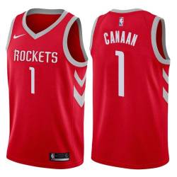 Red Classic Isaiah Canaan Twill Basketball Jersey -Rockets #1 Canaan Twill Jerseys, FREE SHIPPING