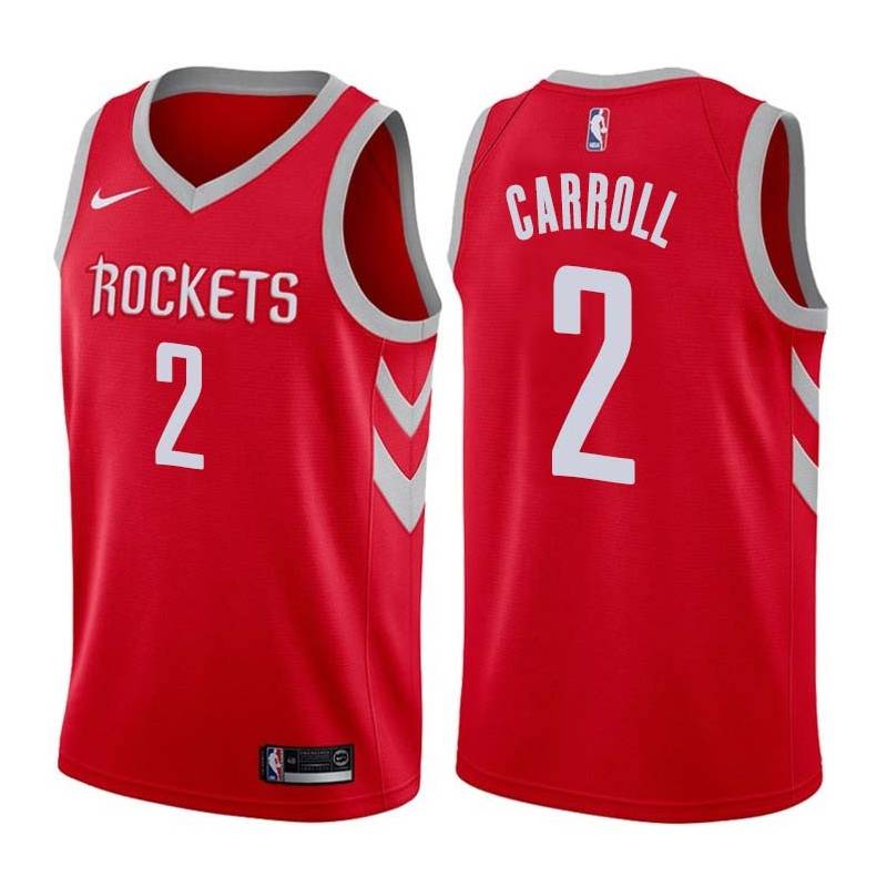 Red Classic Joe Barry Carroll Twill Basketball Jersey -Rockets #2 Carroll Twill Jerseys, FREE SHIPPING