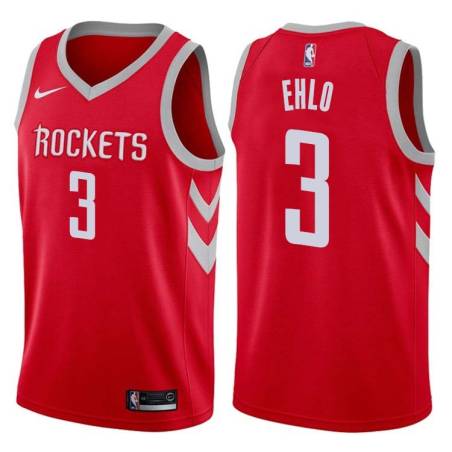 Red Classic Craig Ehlo Twill Basketball Jersey -Rockets #3 Ehlo Twill Jerseys, FREE SHIPPING