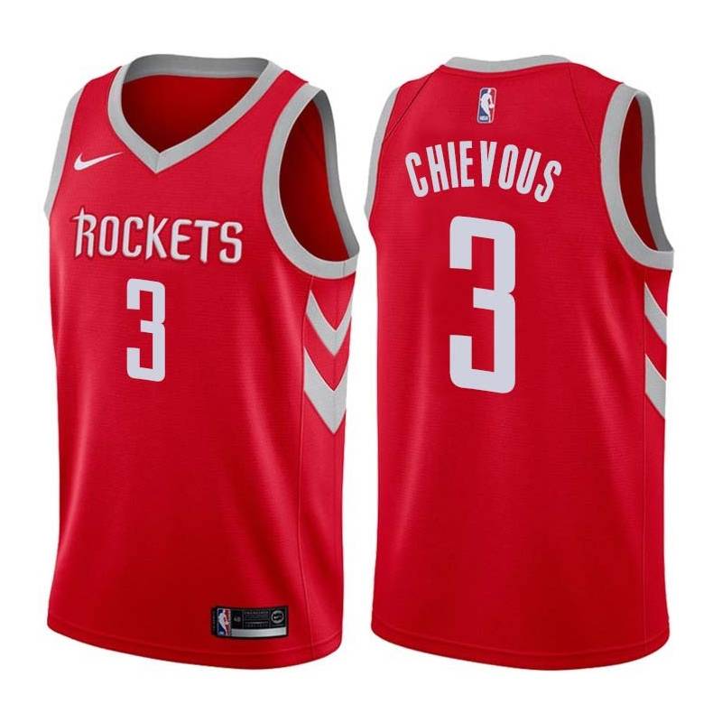 Red Classic Derrick Chievous Twill Basketball Jersey -Rockets #3 Chievous Twill Jerseys, FREE SHIPPING