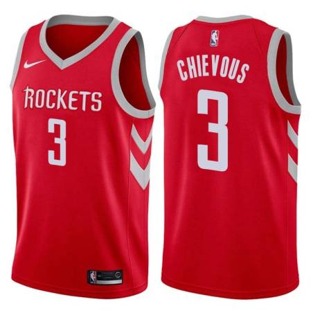 Red Classic Derrick Chievous Twill Basketball Jersey -Rockets #3 Chievous Twill Jerseys, FREE SHIPPING