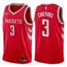 Red Classic Derrick Chievous Twill Basketball Jersey -Rockets #3 Chievous Twill Jerseys, FREE SHIPPING