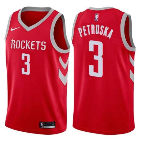 Red Classic Richard Petruska Twill Basketball Jersey -Rockets #3 Petruska Twill Jerseys, FREE SHIPPING