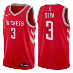 Red Classic Bob Sura Twill Basketball Jersey -Rockets #3 Sura Twill Jerseys, FREE SHIPPING