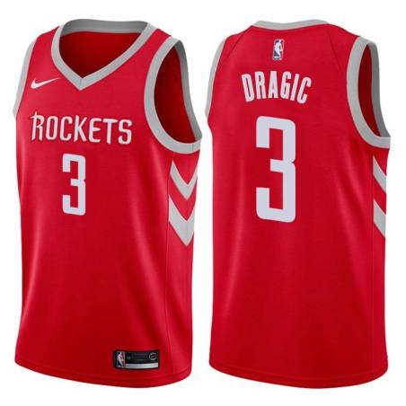 Red Classic Goran Dragic Twill Basketball Jersey -Rockets #3 Dragic Twill Jerseys, FREE SHIPPING