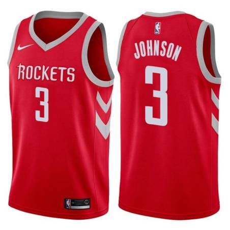 Red Classic Nick Johnson Twill Basketball Jersey -Rockets #3 Johnson Twill Jerseys, FREE SHIPPING