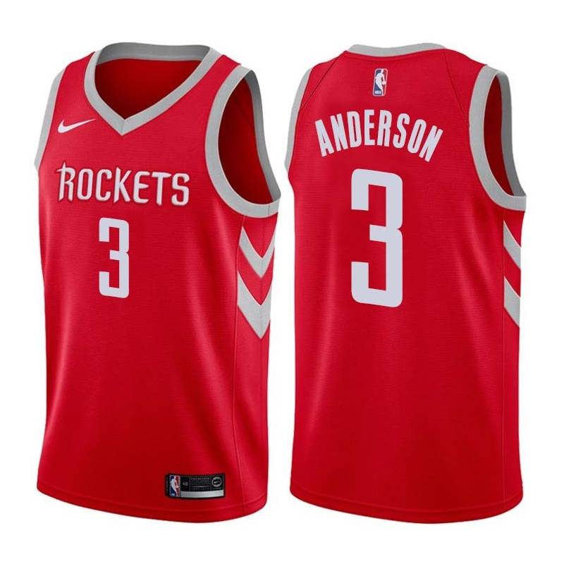 Red Classic Ryan Anderson Twill Basketball Jersey -Rockets #3 Anderson Twill Jerseys, FREE SHIPPING