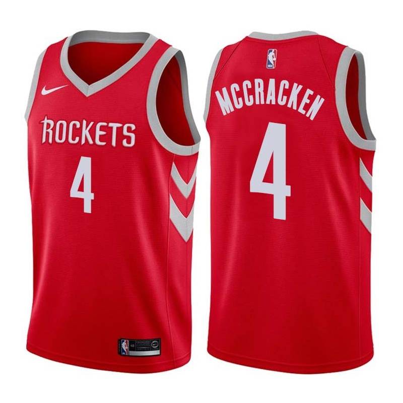 Red Classic Paul McCracken Twill Basketball Jersey -Rockets #4 McCracken Twill Jerseys, FREE SHIPPING