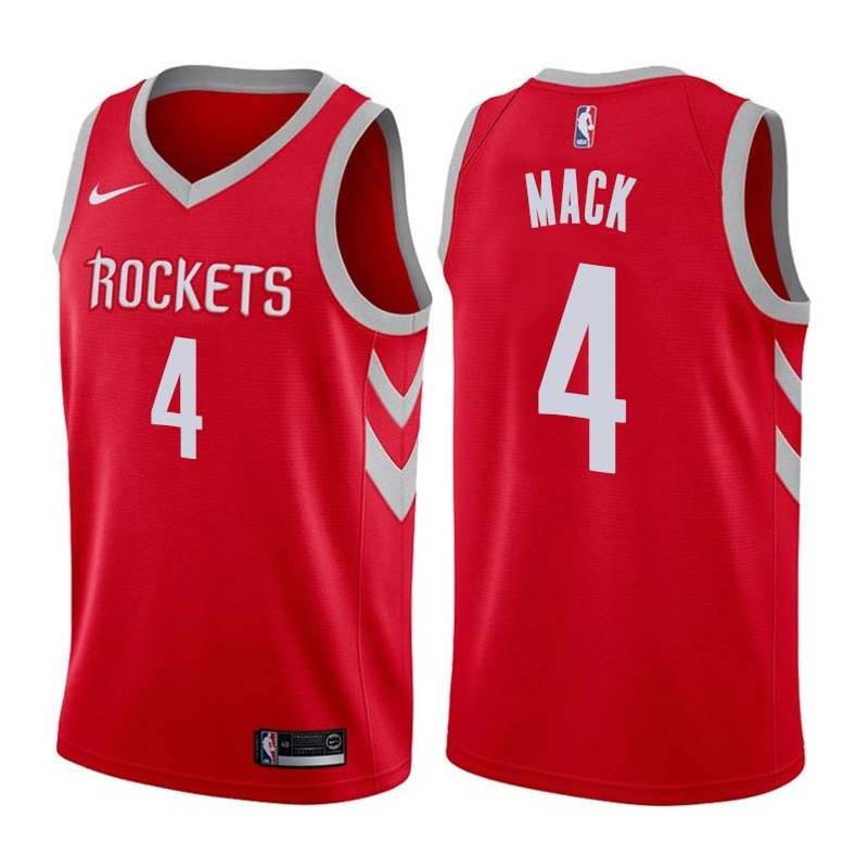 Red Classic Sam Mack Twill Basketball Jersey -Rockets #4 Mack Twill Jerseys, FREE SHIPPING