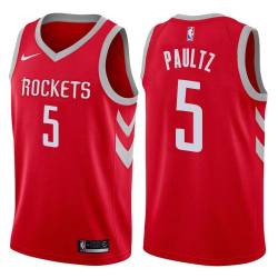 Red Classic Billy Paultz Twill Basketball Jersey -Rockets #5 Paultz Twill Jerseys, FREE SHIPPING