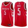 Red Classic Dave Feitl Twill Basketball Jersey -Rockets #5 Feitl Twill Jerseys, FREE SHIPPING