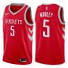 Red Classic Cuttino Mobley Twill Basketball Jersey -Rockets #5 Mobley Twill Jerseys, FREE SHIPPING