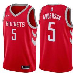 Red Classic James Anderson Twill Basketball Jersey -Rockets #5 Anderson Twill Jerseys, FREE SHIPPING