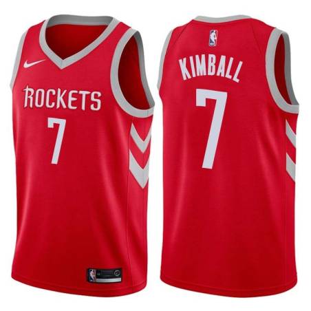 Red Classic Toby Kimball Twill Basketball Jersey -Rockets #7 Kimball Twill Jerseys, FREE SHIPPING