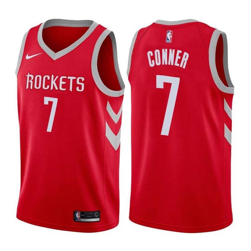 Red Classic Lester Conner Twill Basketball Jersey -Rockets #7 Conner Twill Jerseys, FREE SHIPPING