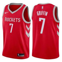 Red Classic Adrian Griffin Twill Basketball Jersey -Rockets #7 Griffin Twill Jerseys, FREE SHIPPING