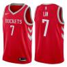 Red Classic Jeremy Lin Twill Basketball Jersey -Rockets #7 Lin Twill Jerseys, FREE SHIPPING