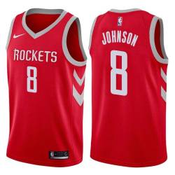 Red Classic Eddie Johnson Twill Basketball Jersey -Rockets #8 Johnson Twill Jerseys, FREE SHIPPING