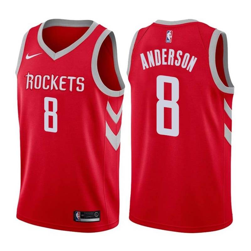 Red Classic Derek Anderson Twill Basketball Jersey -Rockets #8 Anderson Twill Jerseys, FREE SHIPPING