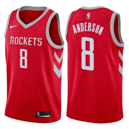 Red Classic Derek Anderson Twill Basketball Jersey -Rockets #8 Anderson Twill Jerseys, FREE SHIPPING