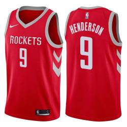 Red Classic Gerald Henderson Twill Basketball Jersey -Rockets #9 Henderson Twill Jerseys, FREE SHIPPING