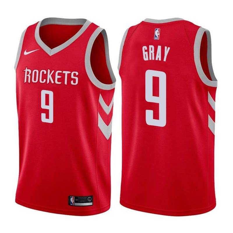 Red Classic Devin Gray Twill Basketball Jersey -Rockets #9 Gray Twill Jerseys, FREE SHIPPING