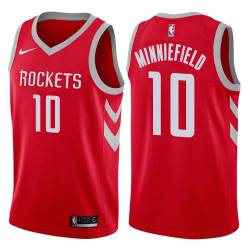 Red Classic Dirk Minniefield Twill Basketball Jersey -Rockets #10 Minniefield Twill Jerseys, FREE SHIPPING