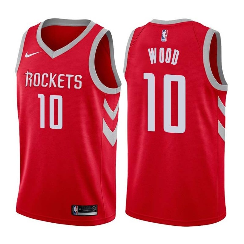 Red Classic David Wood Twill Basketball Jersey -Rockets #10 Wood Twill Jerseys, FREE SHIPPING