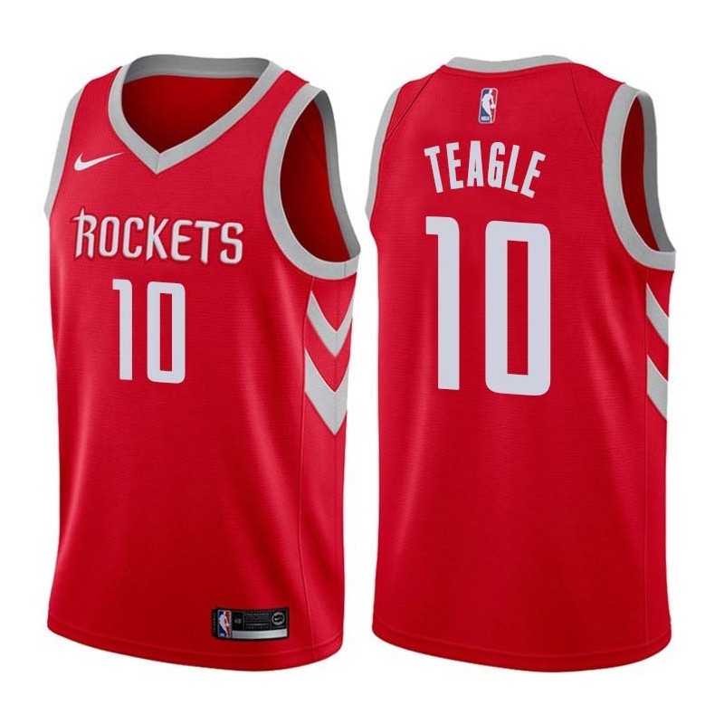 Red Classic Terry Teagle Twill Basketball Jersey -Rockets #10 Teagle Twill Jerseys, FREE SHIPPING