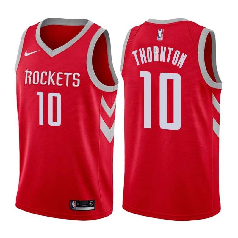 Red Classic Marcus Thornton Twill Basketball Jersey -Rockets #10 Thornton Twill Jerseys, FREE SHIPPING