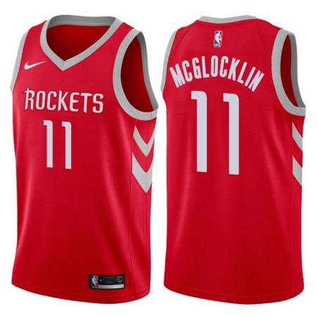 Red Classic Jon McGlocklin Twill Basketball Jersey -Rockets #11 McGlocklin Twill Jerseys, FREE SHIPPING