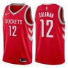 Red Classic E.C. Coleman Twill Basketball Jersey -Rockets #12 Coleman Twill Jerseys, FREE SHIPPING