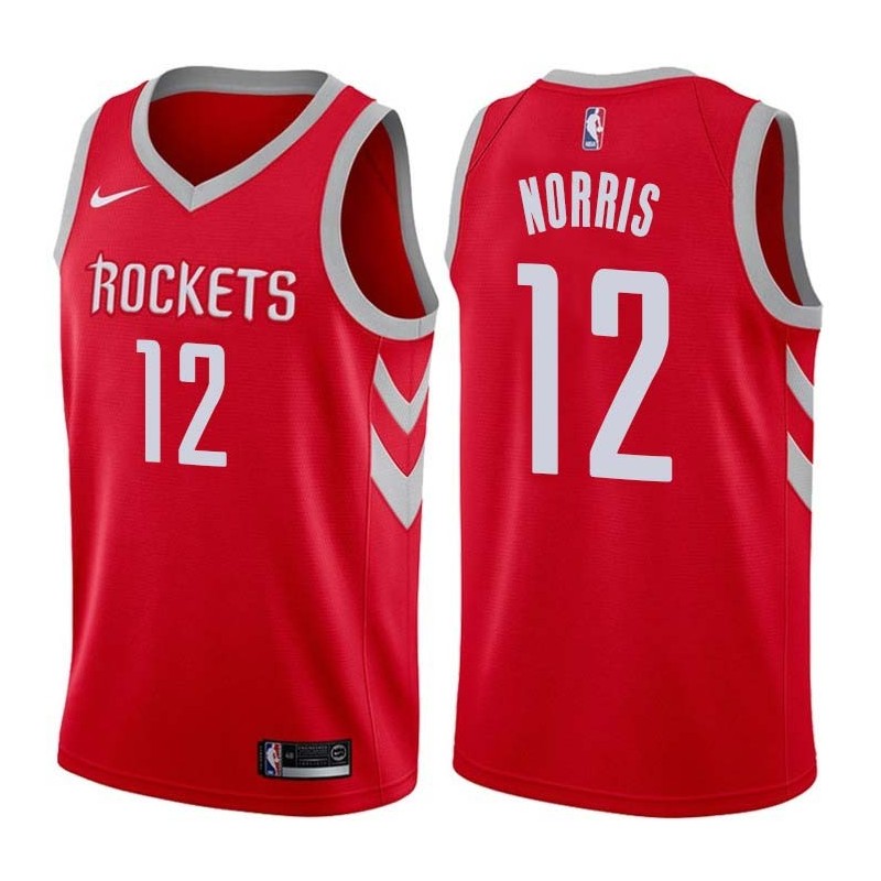 Red Classic Moochie Norris Twill Basketball Jersey -Rockets #12 Norris Twill Jerseys, FREE SHIPPING