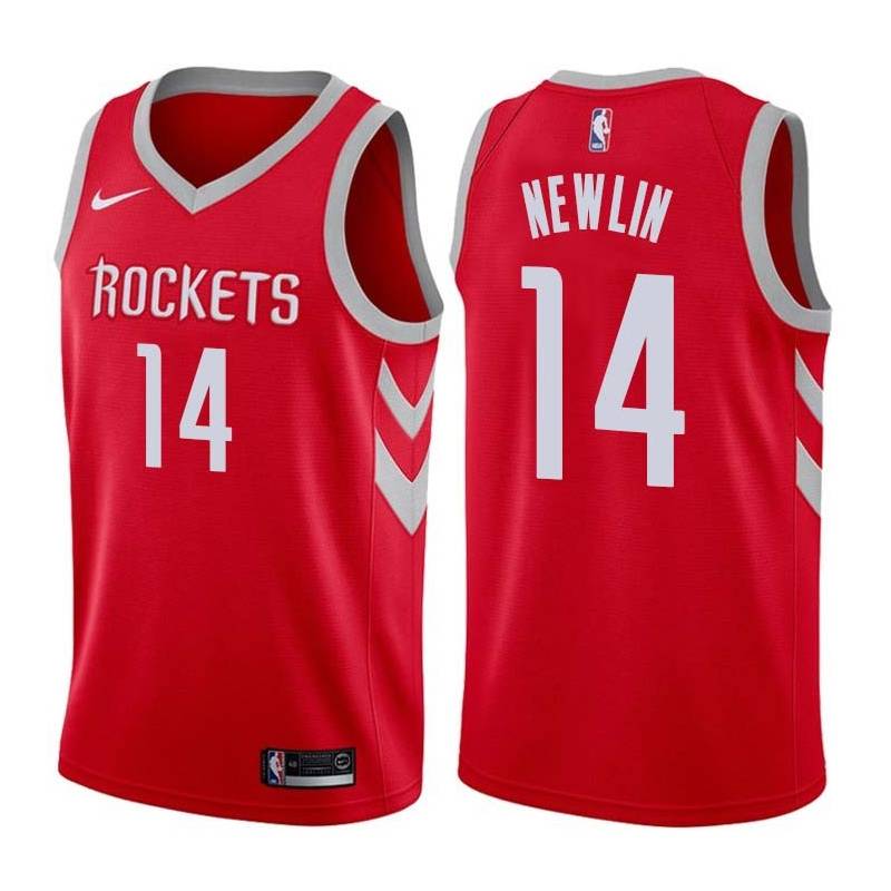 Red Classic Mike Newlin Twill Basketball Jersey -Rockets #14 Newlin Twill Jerseys, FREE SHIPPING