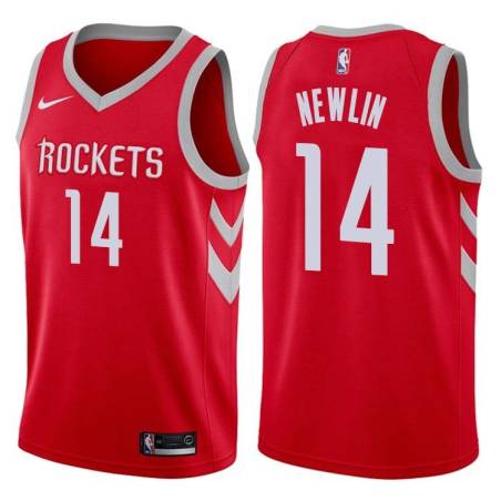 Red Classic Mike Newlin Twill Basketball Jersey -Rockets #14 Newlin Twill Jerseys, FREE SHIPPING